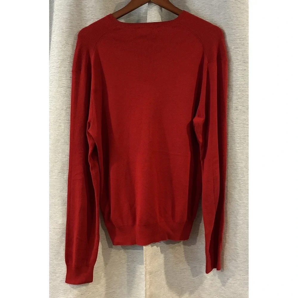 Polo Ralph Lauren‎ Mens Medium Red 100% Pima Cotton Crewneck Sweater Red Pony